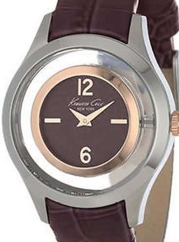 Authentic KENNETH COLE Brown Leather Ladies Dress Watch