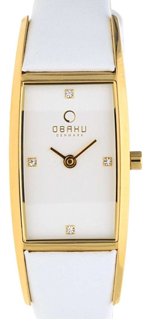 Authentic OBAKU Denmark White Leather Ladies Watch