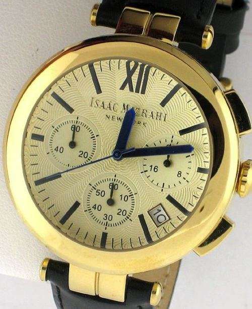 Authentic ISAAC MIZRAHI Gold Tone Chronograph Ladies Watch