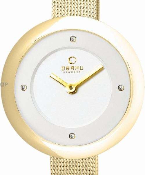 Authentic OBAKU Denmark Ultra Slim Crystal Accented Ladies Watch