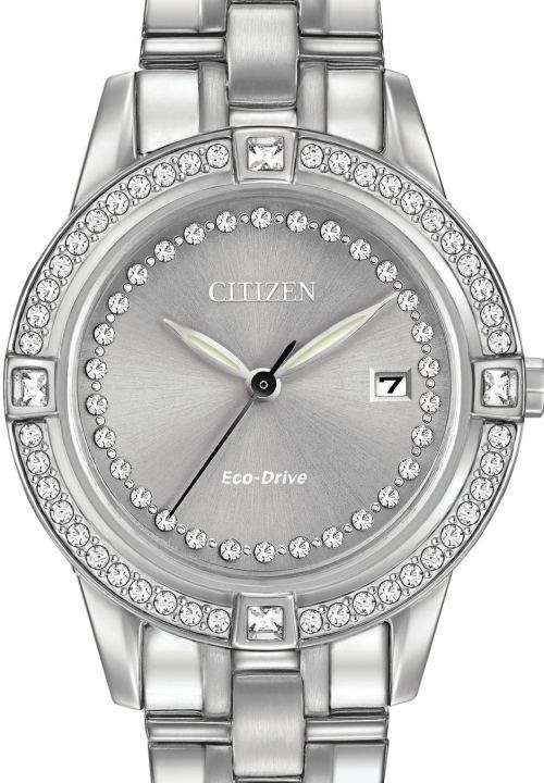 Authentic CITIZEN Eco Drive Silhouette Crystal Accented Ladies Watch