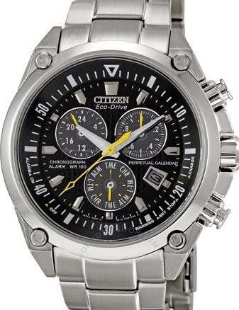 Authentic CITIZEN Eco-Drive Perpetual Calendar Stainless Steel Multifunction Mens Watch