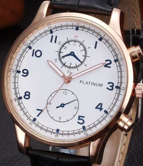 GENEVA Plainum Rose Gold Mens Watch
