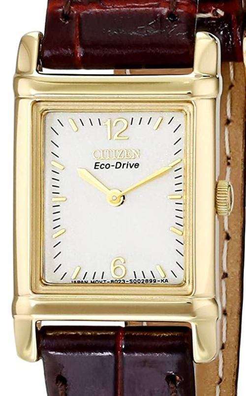 Authentic CITIZEN Eco Drive Brown Leather Ladies Watch