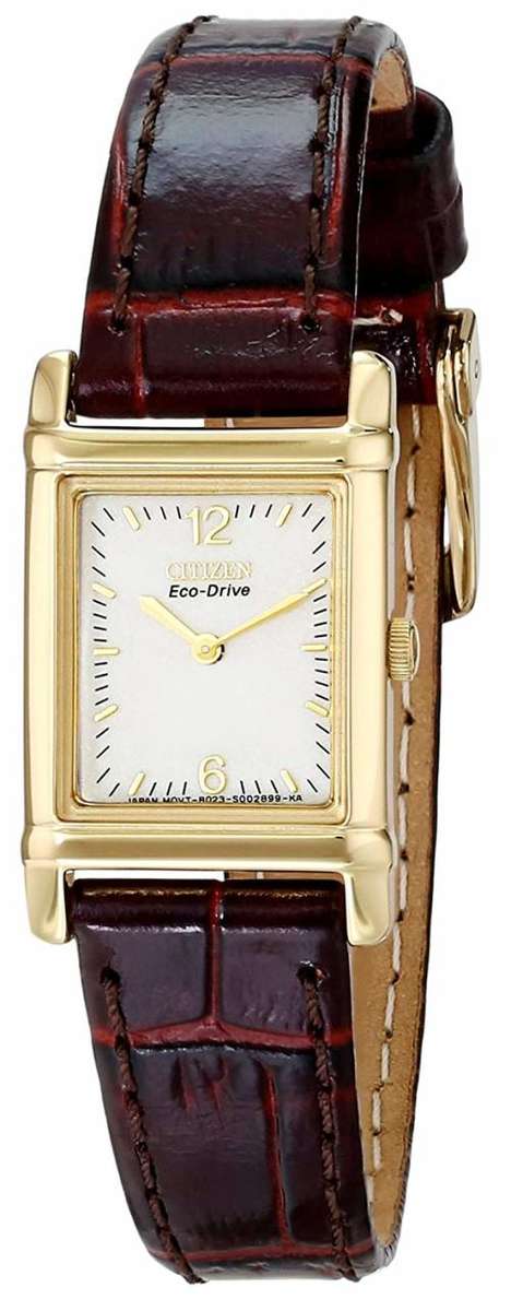 Authentic CITIZEN Eco Drive Brown Leather Ladies Watch