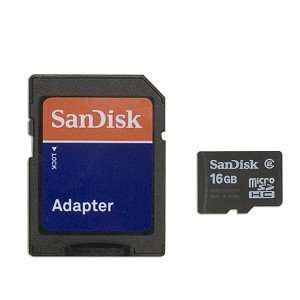 SanDisk 16GB Micro SDHC memory card with adapter
