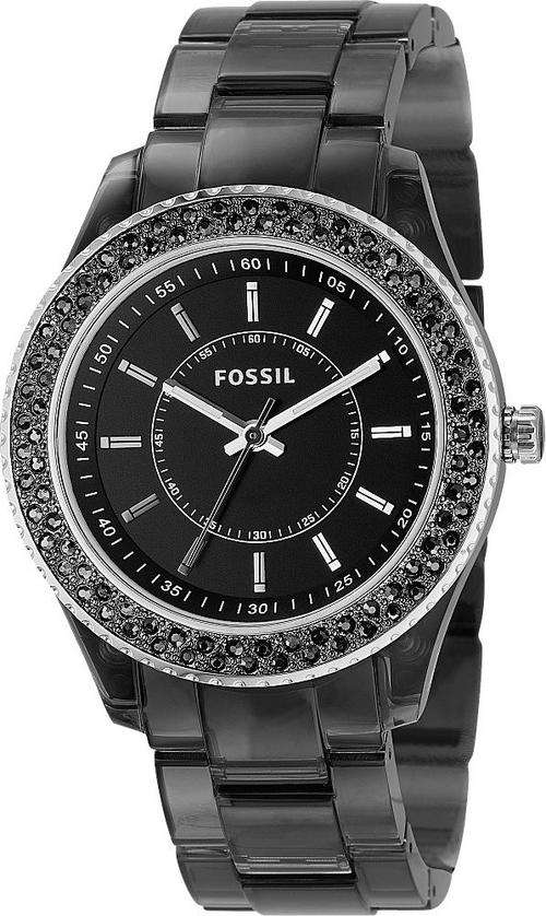 FOSSIL Stella Crystal Black Resin Ladies Watch - please read description