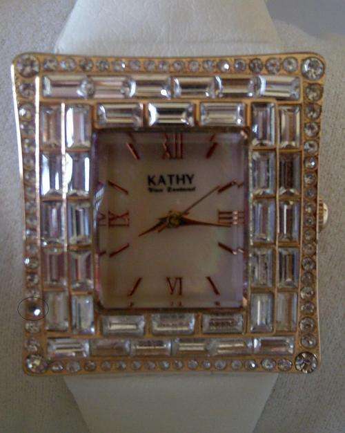 KATHY VAN ZEELAND Crystal Accented Rose Gold Ladies Watch