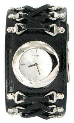 GUESS Black Leather Cuff Ladies Watch
