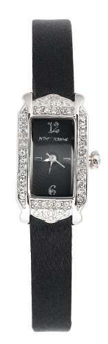 BETSEY JOHNSON Crystal Accented Satin Strap Ladies Watch