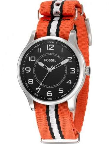 FOSSIL Nylon Orange Strap Mens Sports Watch