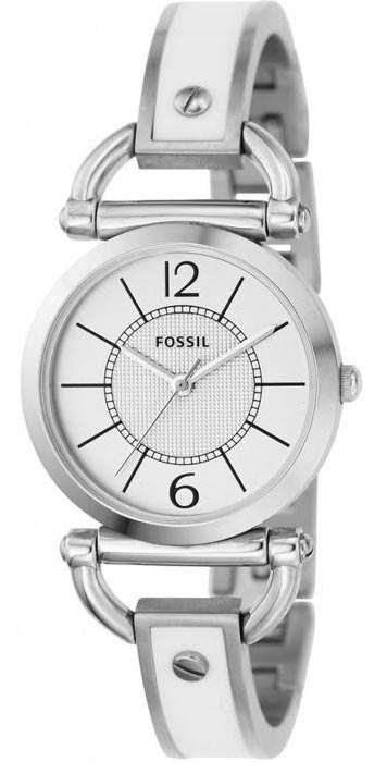 FOSSIL Ultra Slim White Enamel Ladies Bangle Watch