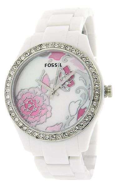 FOSSIL Stella Crystal Pink Flower Ladies Watch