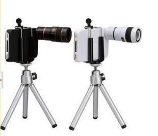New Arrival Telescope 8x Zoom Camera Lens Kit + Tripod + Case for Apple iPhone 4 & 4S