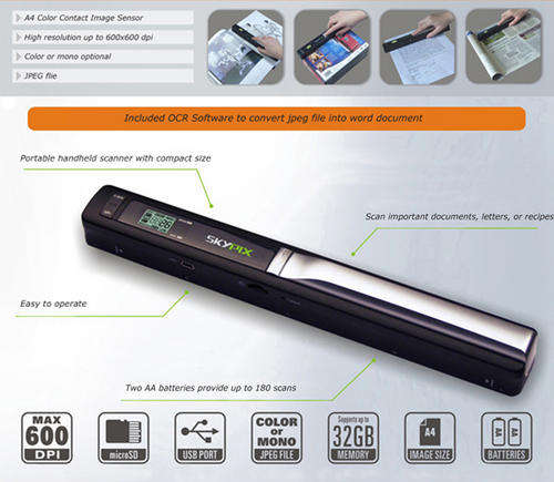 SkyPix Portable Easy Handheld Handyscan Scanner Scan Your Life Straight to MicroSD Memory Card