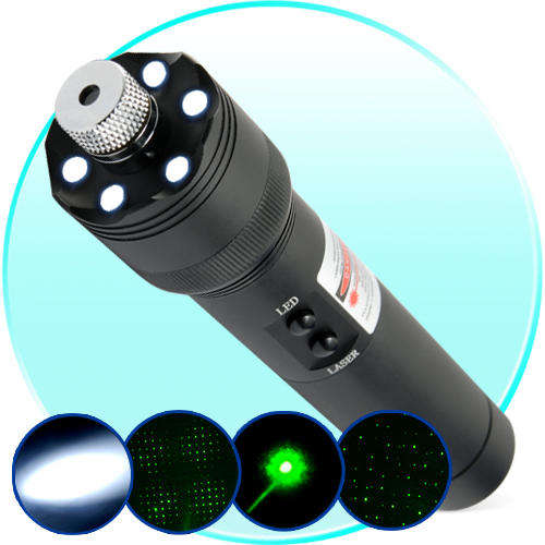 Powerful Green Laser 200mW + Led Torch Light