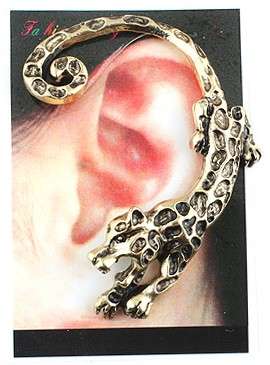 Leopard wrap around earring / ear cuff Gold