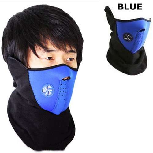 >>BLUE<<Warm Neoprene Biker's, Hiker's an Cyclist's mask. Ideal protection from the Icy Winter wind