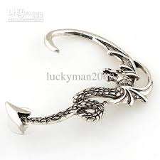 Dragon wrap around earring / ear cuff  silver