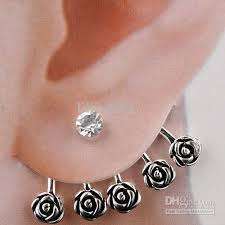 Rose studs earring / ear cuff
