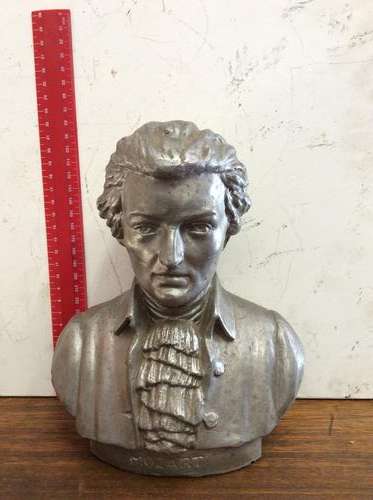 Beautiful Vintage Mozart Alluminium Bust