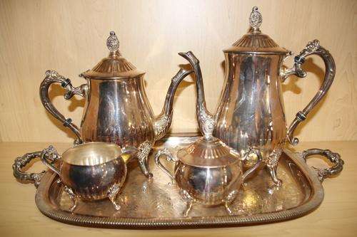 Beautiful Silverplated Tea Set with a Tray