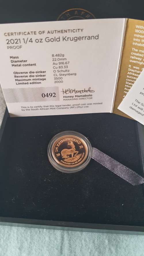 Kruger rand 1/4 proof