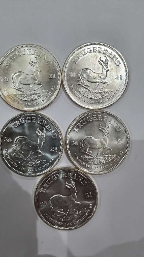 2021 SILVER KRUGER RAND 5 AVALIBLE...BID PER COIN