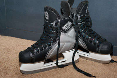 Reebok 1K Ice Hockey Skates Fits Sizes 4 - 6 -  With custom Black and Blue Laces