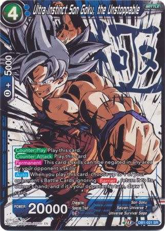Dragon Ball Super TCG - Ultra Instinct Son Goku, the Unstoppable - DB1-021 - Super Rare Alt Art