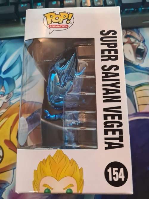 Funko Pop! - Dragon Ball Z - Blue Chrome Vegeta - Toy Tokyo Sticker [Box damage special]