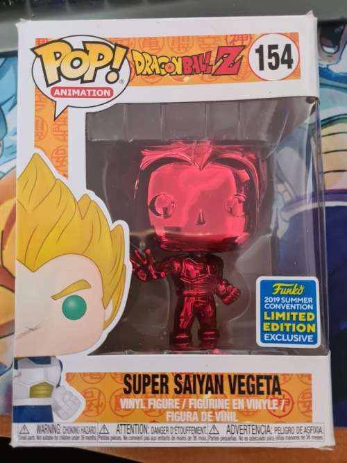 Funko Pop! - Super Saiyan Vegeta - Red Chrome - SDCC + protector (Box Damage)