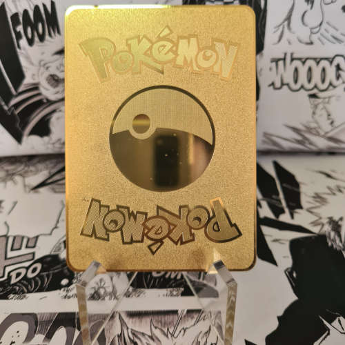 Pokemon Gold Metal Cards - Pikachu VMax  + Display stand [French]