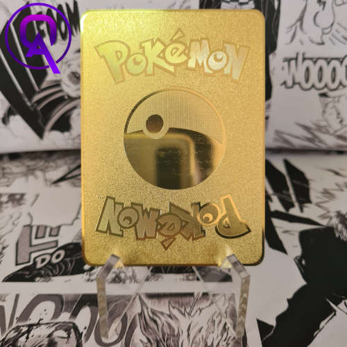 Pokemon Gold Metal Cards - Shiny Charizard Vmax + Display stand