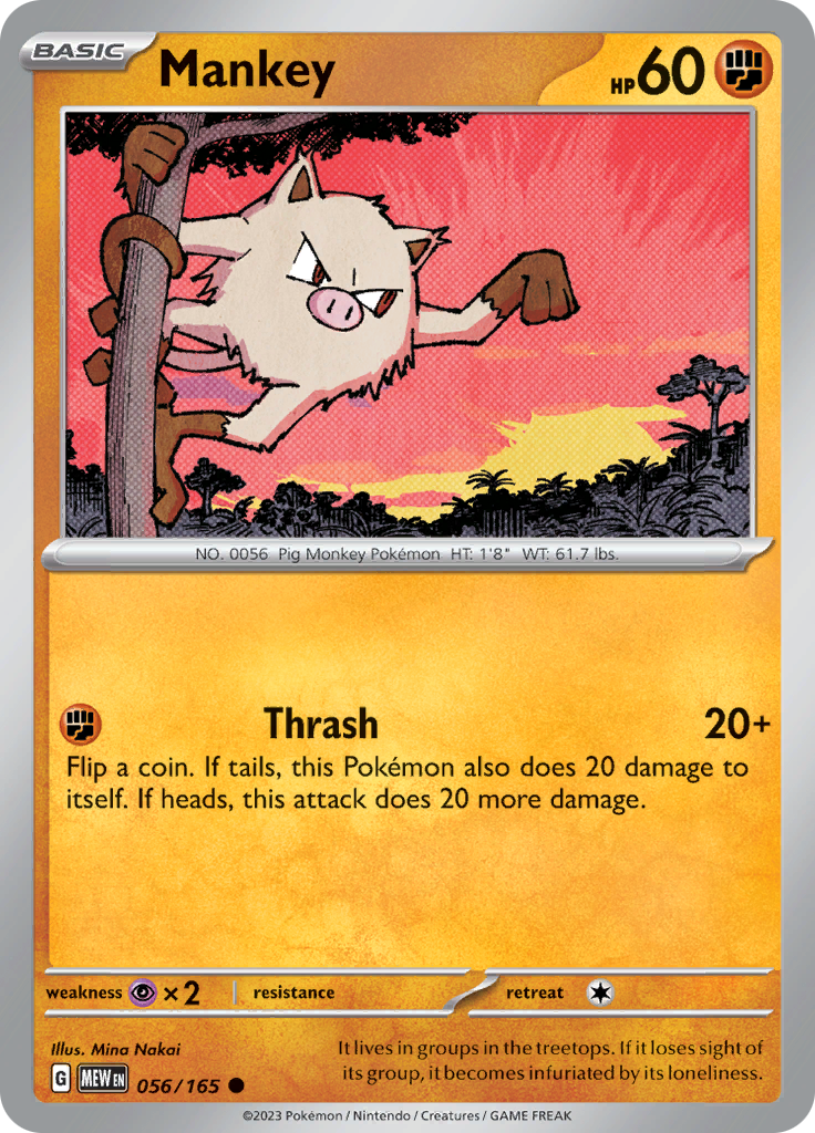Pokemon Trading Card Game - 151 - Mankey