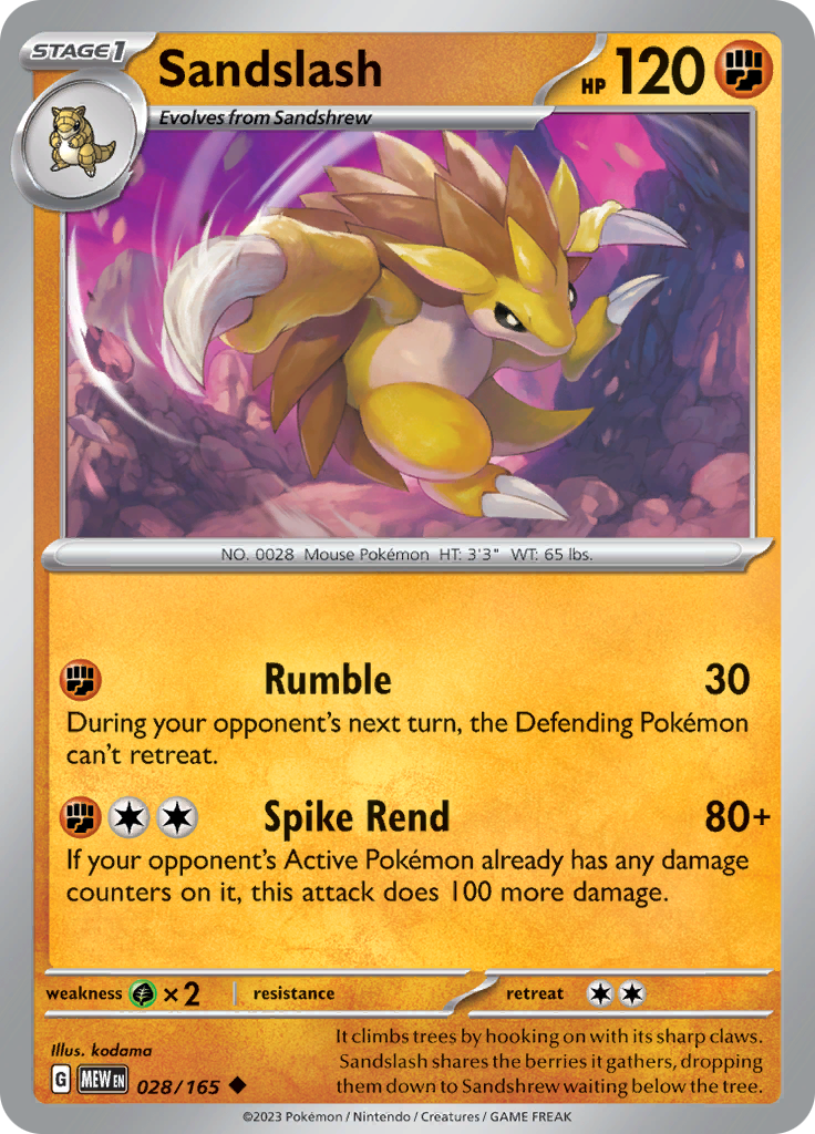 Pokemon Trading Card Game - 151 - Sandslash