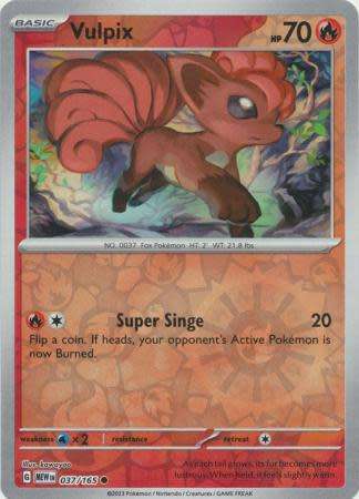 Pokemon Trading Card Game 151 - Vulpix - 037/165 - English - reverse holo
