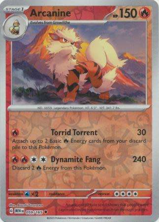Pokemon Trading Card Game 151 - Arcanine - 059/165 - English - reverse holo