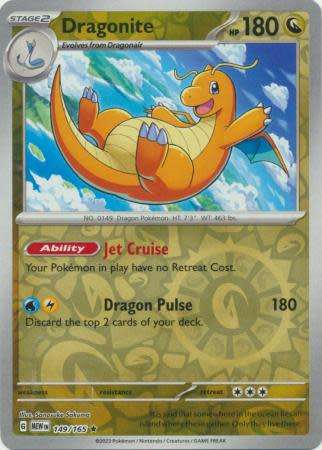 Pokemon Trading Card Game 151 - Dragonite - 149/165 - English - reverse holo