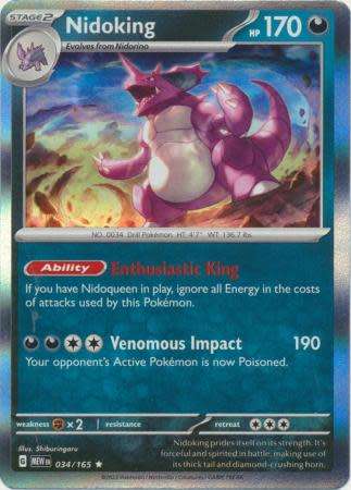 Pokemon Trading Card Game - Nidoking - 034/165 - Holo Rare Scarlet & Violet 15