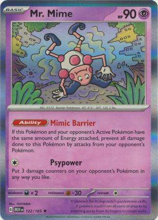 Pokemon Trading Card Game - Mr. Mime - 122/165 - Holo Rare Scarlet & Violet 151
