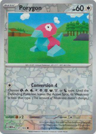 Pokemon Trading Card Game - Porygon - 137/165 - Common Reverse Holo Scarlet & Violet 151