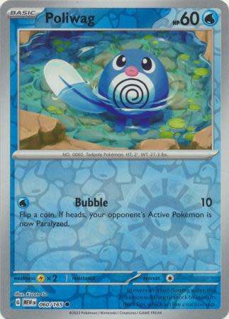 Pokemon Trading Card Game - Poliwag - 060/165 - Common Reverse Holo Scarlet & Violet 151