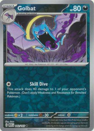 Pokemon Trading Card Game - Golbat - 042/165 - Uncommon Reverse Holo Scarlet & Violet 151