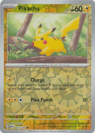 Pokemon Trading Card Game - Pikachu - 025/165 - Common Reverse Holo Scarlet & Violet 151