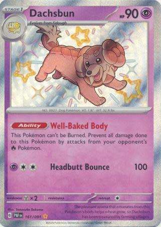 Pokemon Trading Card Game - Dachsbun - 161/091 - Shiny Rare Paldean Fates