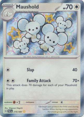 Pokemon Trading Card Game - Maushold - 210/091 - Shiny Rare Paldean Fates
