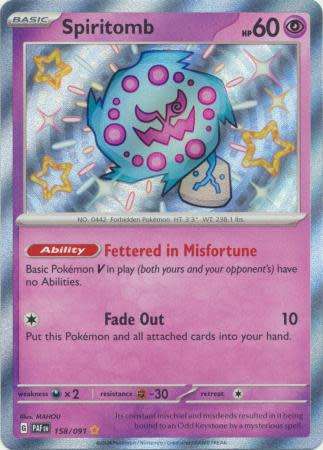 Pokemon Trading Card Game - Spiritomb - 158/091 - Shiny Rare Paldean Fates