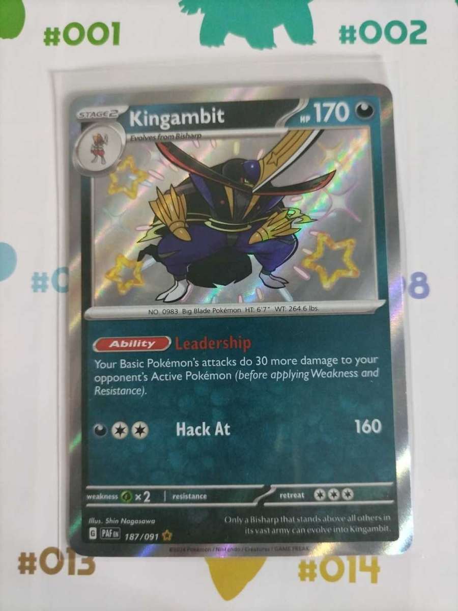 Pokemon Trading Card Game - Kingambit - 187/091 - Shiny Rare Paldean Fates