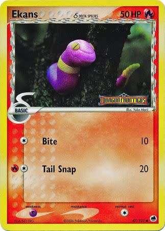 Pokemon Trading Card Game - Ekans (Delta Species) - 47/101 - Common Reverse Holo Ex Dragon Frontiers